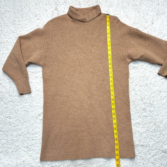 Babaton Maclean Merino Wool Mini Dress Oversized Ribbed Turtleneck Sweater Sz: M - Picture 4 of 11